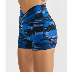 Shorts de yoga respirants taille haute pour femmes en gros Shorts d'entraînement de gymnastique sans couture taille moyenne Design à motif solide - Product Image 2