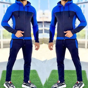 ชุดวอร์มเล่นยิมของผู้ชายชุดออกกำลังกายสำหรับฤดูหนาวชุดฝึกออกกำลังกายสีตัดกัน - Product Image 6