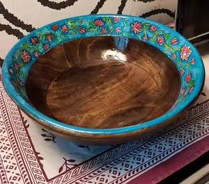 Bol à collation rond de qualité supérieure en bois de bambou et bol de service à dessert en résine parfait pour la vaisselle de restaurant et la maison - Product Image 4