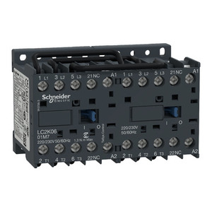 Contattore Reversibile SCHNEIDER ELECTRIC LC2K0601F7 TeSys K 3P con Bobina 110V AC, AC-3 <= 440V 6A 1 NC - Product Image 1