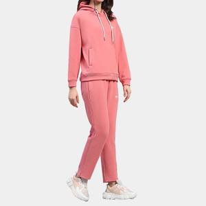 Vente en gros imprimé personnalisé poids lourd 100% coton sportif 2 en 1 pull à capuche ensemble pantalon de jogging taille élastique à capuche - Product Image 5
