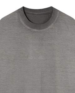 Camiseta Unisex Personalizada Color Caqui Lavado Ácido, Estilo Vintage, Cuello Redondo, Algodón Suave, Informal, Ropa de Calle - Product Image 4