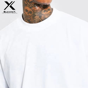 Venta al por mayor 100% algodón hombres camiseta de gran tamaño hombro caído estilo Hip Hop secado rápido personalizado 3D de punto gráficos para Puff estampado Ba - Product Image 3