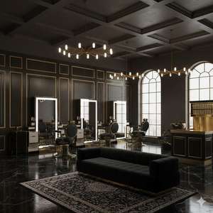 Conjunto Completo de Muebles de Madera para Salón de Barbería Moderno, para Uso en Centros Comerciales y Exteriores - Product Image 5