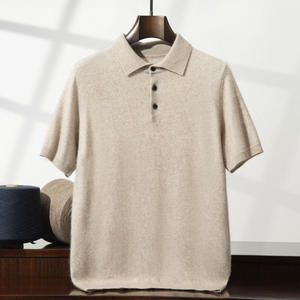Trending 2025 Custom Polo Shirt Collar striped <b>Tshirt</b> for Men Vintage Style mens polo shirt - Product Image 2