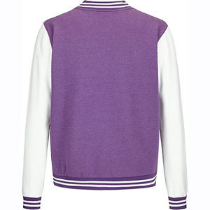 Sublimation confortable veste universitaire design unique logo personnalisé décontracté hiver tissu de laine fermeture éclair brodée 2026 - Product Image 3