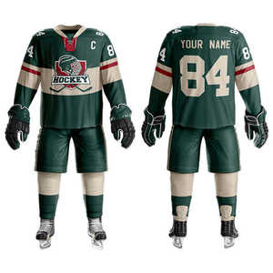 Maillot de hockey sur glace en polyester et élasthanne de couleur personnalisée, respirant, séchage rapide, broderie, logo personnalisé, pour hommes, adulte, entraînement d'équipe, en gros - Product Image 6