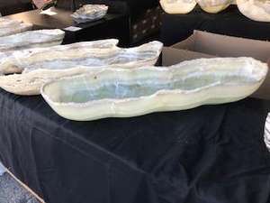 Cuisine moderne Bols à usage hôtelier Forme libre irrégulière avec bord brut Surface polie Marbre onyx à faible coût du Pakistan - Product Image 2