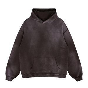 Vente en gros de sweat à capuche vintage lavé avec pierre, impression 3d, sweat à capuche délavé à l'acide, coton épais, éponge française, sweat à capuche surdimensionné pour hommes - Product Image 2