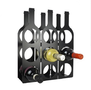 Crémaillère à bouteilles de vin horizontale à 2 niveaux en or élégant. Présentoir de table chic. Disponible à prix de gros. - Product Image 2
