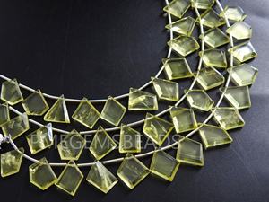 Ensemble de 14 pièces de quartz citron Briolette fantaisie à facettes 15-10MM de long pierre jaune 100% pierre naturelle certifiée tierce partie - Product Image 3