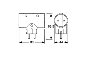 Adattatore bipolare doppio con TTL 3680W 250V 16A (Solera 986) (Confezione sfusa) - Product Image 2