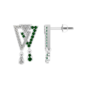 Joyería fina de lujo para mujer elegante 950 platino laboratorio cultivado diamante Esmeralda gota pendientes joyería fina para regalo y fiestas - Product Image 1