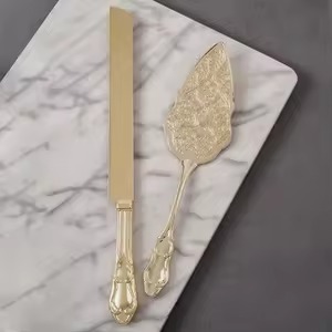 Ensemble de serveur de gâteau en métal finition élégante couteau à dessert élégant vaisselle de fête de mariage cuisine vaisselle outil de pâtisserie - Product Image 5