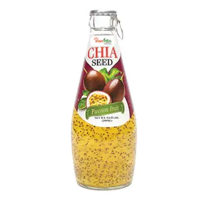 Chia Seed Passion Fruit Glass Bottle Powerful Benefits Instant Beverage Natural Flavored Fruit Juice With Sacs