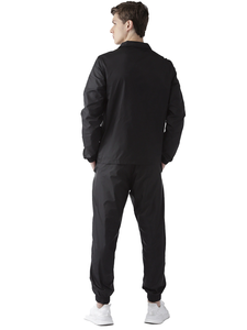 Survêtement coupe-vent pour homme, vêtements de sport personnalisés, tissu noir uni, manches longues, coupe régulière, coupe-vent, polaire, extensible dans les quatre sens - Product Image 3