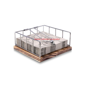 Servilletero de metal dorado moderno con brazo ponderado y base de madera para mesa de comedor, encimera de cocina y uso en restaurante - Product Image 6