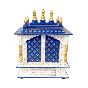 Impression murale décorative de qualité supérieure en bleu et blanc représentant un temple, pour la décoration intérieure, le salon et la décoration spirituelle, cadeau - Product Image 1
