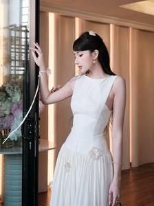 เดรสยาวผ้าทูลล์ปักลายพรีเมียมทรงเข้ารูปสำหรับงานปาร์ตี้สำหรับผู้หญิง - Product Image 6