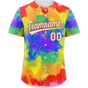 Camiseta de béisbol del equipo Sublimación personalizada Estilo gráfico Camisa abotonada completa Aparejos de malla Sarga Nombre Número Softball Fit USA - Product Image 1