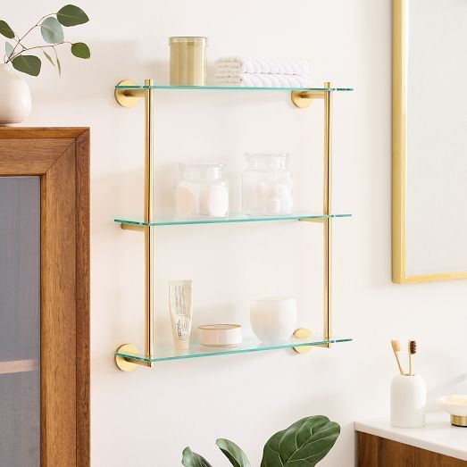 Designer antique brass shelves racks with floral artistic detailing for vintage inspired stylish interiors modern spaces