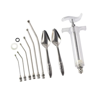 Seringue d'alimentation pour animaux de haute qualité 20ml 50ml, kit d'aiguilles, 6 tubes de sondeage courbés en acier inoxydable, instrument vétérinaire d'alimentation - Product Image 3