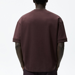 NUEVO personalizado hombres 100% algodón francés Terry sudaderas de gran tamaño cuello redondo de alta calidad hombro caído casual pulóver sudadera - Product Image 5