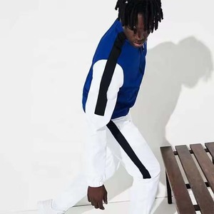 Conjunto de Jogger con logotipo personalizado de etiqueta privada, chándal para hombre, conjunto de chándal ajustado con cremallera, chándal de nailon de dos piezas para hombre - Product Image 6