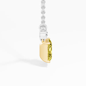 Collier pendentif en moissanite taille radiant plaqué or 14 carats en argent 925 pour femme, certifié par un tiers, best-seller VABS DIAMOND - Product Image 3