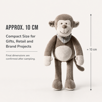 Peluche singe personnalisée de 10 cm, adorable mini-poupée en peluche, conception OEM ODM pour cadeaux en gros
