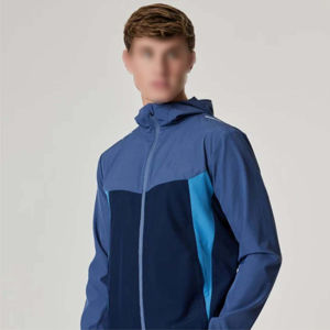 Coupe-vent à col montant pour homme, veste bicolore légère, imperméable et respirante, décontractée pour l'hiver - Product Image 2