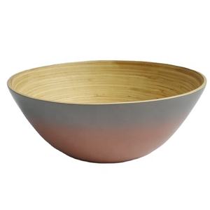 Cuencos grandes de bambú para ensalada, juegos de vajilla de color rosa y gris Natural, respetuosos con el medio ambiente, de la mejor calidad, de Vietnam - Product Image 1