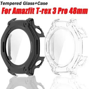 Estuche Protector de Reloj <span class=keywords><strong>2</strong></span> en 1 de PC Rígido con Película de Vidrio Templado para <span class=keywords><strong>Amazfit</strong></span> <span class=keywords><strong>T</strong></span>-rex3 <span class=keywords><strong>Pro</strong></span>, Protector de Pantalla Completo para Reloj <span class=keywords><strong>T</strong></span>-<span class=keywords><strong>rex</strong></span> 3PRO - Product Image 1
