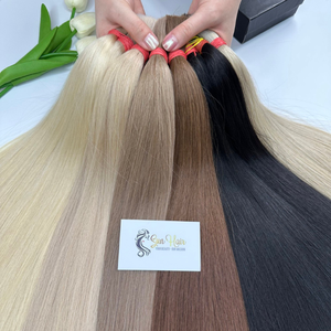 Sun <b>Hair</b> Company Custom Straight Cuticle Aligned Double Drawn Remy <b>Hair</b> Bulk Vietnamese Human <b>Hair</b> Extensions Cabello Humano - Product Image 1