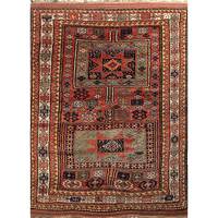 Tapis en laine noué à la main Kiaan vert forêt/blanc, style bohème géométrique abstrait, pour entrée, couloir, rectangulaire, Jaipur, 4'6x9 pi, doux