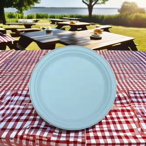 Eco-Friendly Bagasse <b>Plates</b> in Bulk Perfect for Party Supply Events Catering Outdoor and Indoor Dining Use From India - Product Image 1