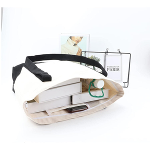 Wholesale Custom Eco-Friendly 100% Cotton Canvas <b>Tote</b> <b>Bags</b> Personalized Recycled Striped Design Various Styles for Shopping - Product Image 6