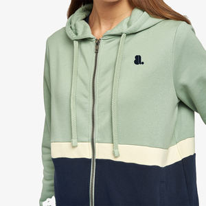 Custom Logo Top Quality Your Own Design OEM ODM Service Ladies Color Block Hoodie 2024 New Arrival <b>Zip</b> <b>up</b> <b>Hoodies</b> for Sale - Product Image 3