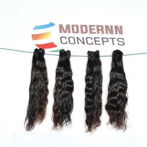 100% vierge cuticule alignée chimiquement traitée aucun noir crépus faisceaux ondulés Indian Temple Extensions de cheveux humains - Product Image 4