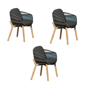 Chaise en rotin de Style moderne personnalisable de haute qualité meubles de jardin pour chaises de salle à manger jambes en bois corde Patio chaise d'extérieur - Product Image 3