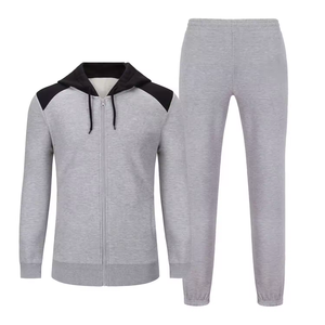 Taille de l'Asie Usine de Chine Printemps Automne Jogging Hommes Survêtement Sweatshirts Deux Pièces Fermeture Éclair Up Personnalisé Slim Fit Casual Running Set - Product Image 1