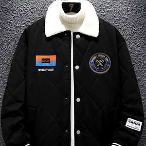 แจ็คเก็ตขนเป็ดมหาวิทยาลัยเลตเตอร์แมนสำหรับผู้ชายแฟชั่นฤดูหนาวขนาดใหญ่พิเศษผลิตตามสั่งสำหรับฤดูหนาว - Product Image 1