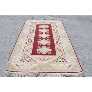 Turkish Rug, Large 5.4x8.5 ft Vintage Rug, <b>Red</b> Ombr <b>Wool</b> Rug - Product Image 3