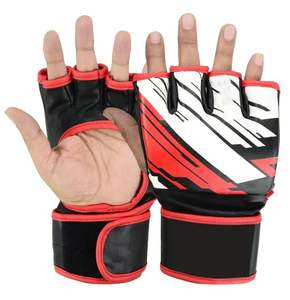 Meilleur fournisseur OEM Service Rouge Noir Couleur Matériau doux au toucher Gants d'entraînement MMA Gants de boxe rouges fabriqués au Pakistan Kick Boxing - Product Image 1