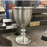 Grand gobelet à vin en acier inoxydable, élégant, durable, écologique, à long pied, pour la maison et la restauration