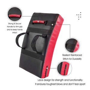 Quality Curved Leather <b>Kick</b> Pad For Heavy <b>Kick</b> Training Fitness Workout <b>Kick</b> <b>Shields</b> Custom Made Shock Absorbing - Product Image 3