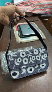 Bolso de Mano de Lujo Clásico con Cuentas de Cristal, Elegante Bolso de Noche de Seda y Tela para Fiestas - Product Image 4