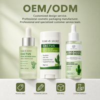 Ensemble de soins de la peau 3-en-1 personnalisé à la cactus pour affiner les pores (avec squalane et acide hyaluronique) Convient aux peaux sensibles