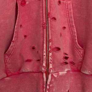 Ensembles personnalisés de 2 pièces pour hommes, streetwear délavé à l'acide, ensembles de vêtements à fermeture éclair, survêtement deux pièces pour hommes, poids lourd et vieilli - Product Image 4