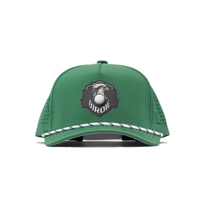 Custom Branded Logo Breathable Golf Hat 5-Panel Laser Cut Holes Custom Front / Side Rubber Logo Adjustable Back Closure Vietnam - Product Image 1